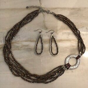 Silpada Bead Necklace and Earrings Set
